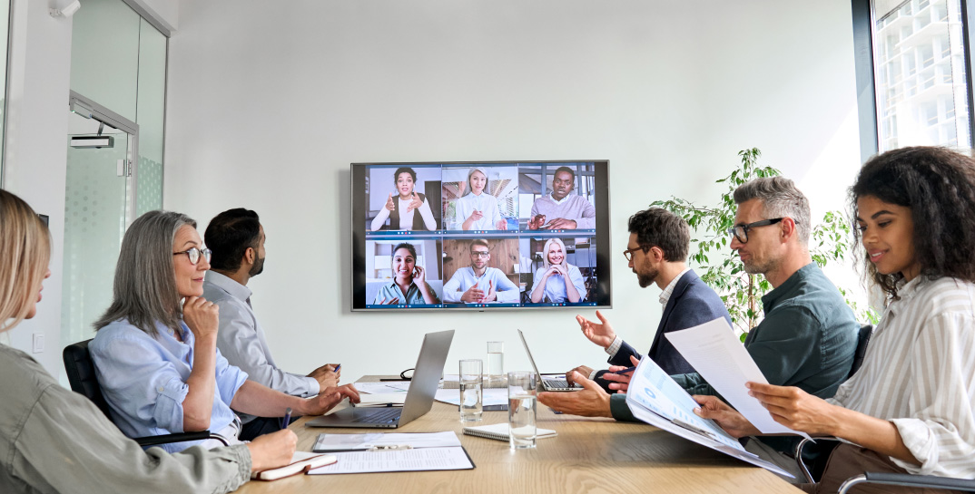 Video conferencing in boardroom