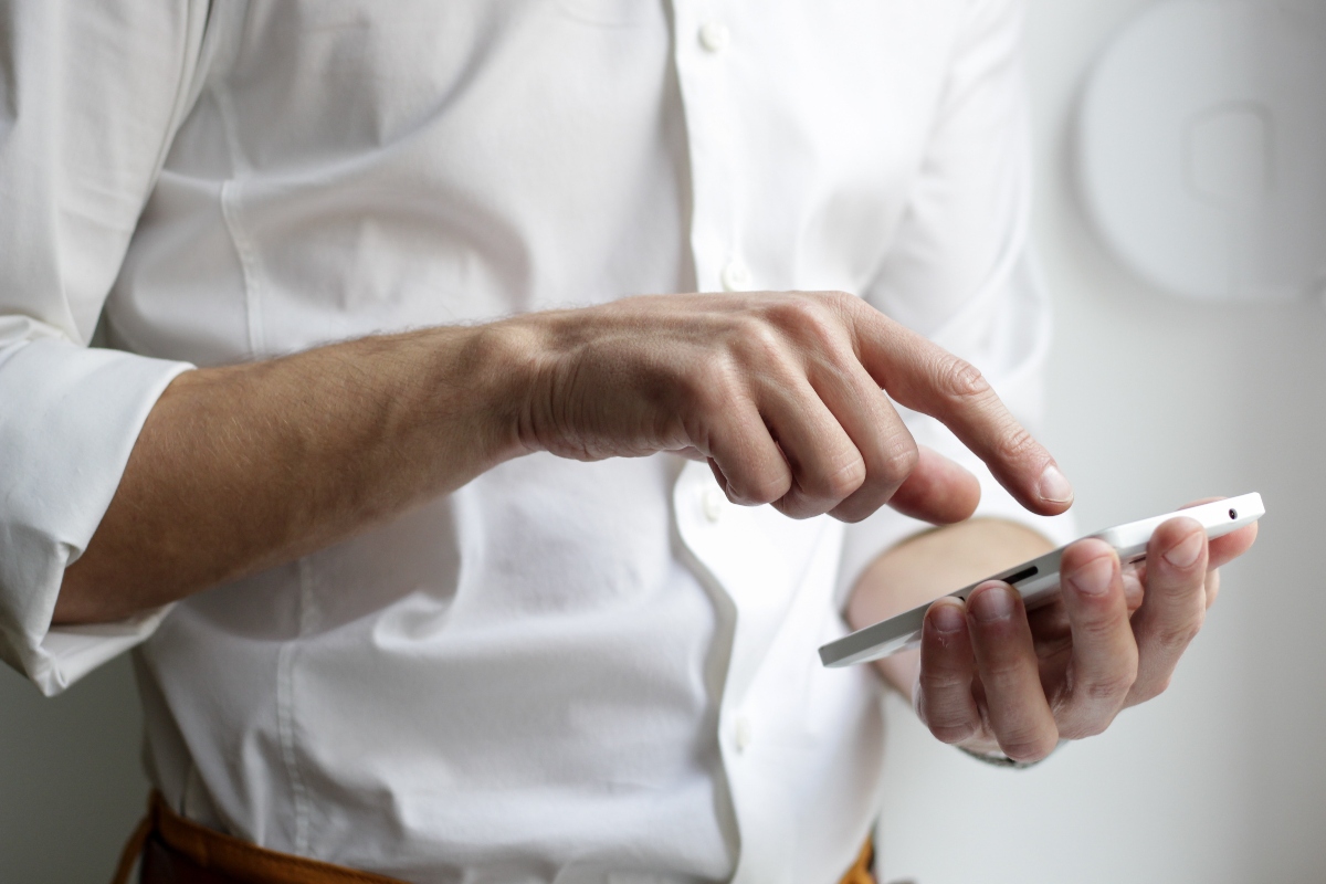 Man using a phone